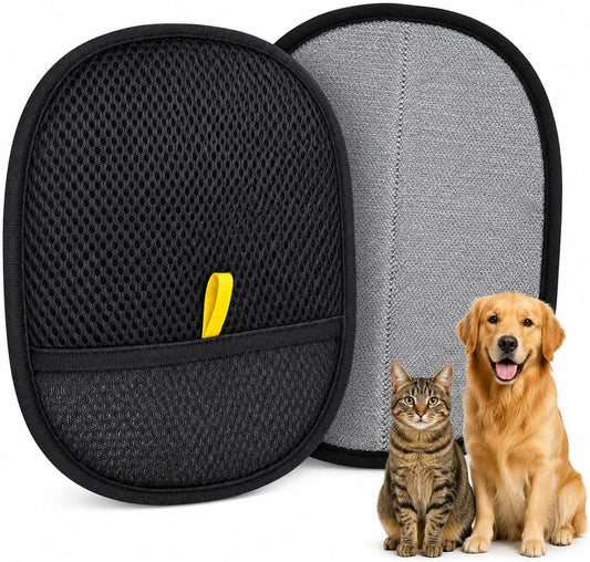 2 Pack Pet Hair Remover Mitts for Couch, Reusable Dog & Cat Hair Remover Gloves for Furniture, Clothes, Carpet, Bedding and Car Seats, Washable Lint Cleaner for Pet Fur