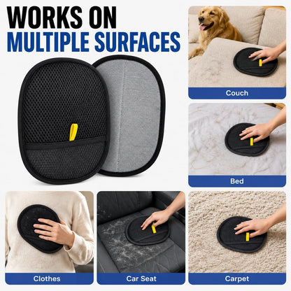 2 Pack Pet Hair Remover Mitts for Couch, Reusable Dog & Cat Hair Remover Gloves for Furniture, Clothes, Carpet, Bedding and Car Seats, Washable Lint Cleaner for Pet Fur