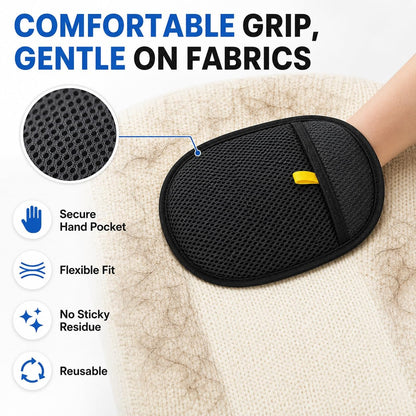 2 Pack Pet Hair Remover Mitts for Couch, Reusable Dog & Cat Hair Remover Gloves for Furniture, Clothes, Carpet, Bedding and Car Seats, Washable Lint Cleaner for Pet Fur