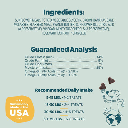 Bananas for Bacon Soft-Baked Dog Treats - 6 oz