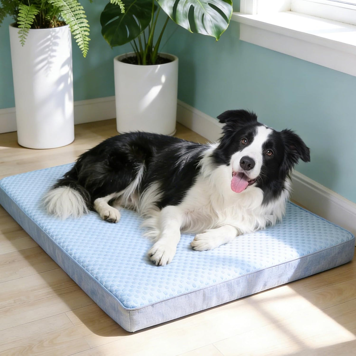 Orthopedic Memory Foam Dog Bed, Cooling Dog Beds Waterproof Pet Bed for Crate with Removable Washable Cover, L(35inch,65Lbs)
