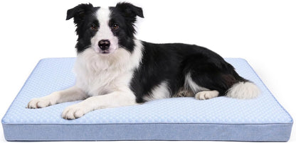 Orthopedic Memory Foam Dog Bed, Cooling Dog Beds Waterproof Pet Bed for Crate with Removable Washable Cover, L(35inch,65Lbs)