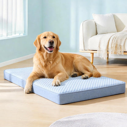 Orthopedic Memory Foam Dog Bed, Cooling Dog Beds Waterproof Pet Bed for Crate with Removable Washable Cover, L(35inch,65Lbs)