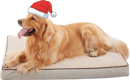 Orthopedic Memory Foam Dog Bed, Cooling Dog Beds Waterproof Pet Bed for Crate with Removable Washable Cover, L(35inch,65Lbs)