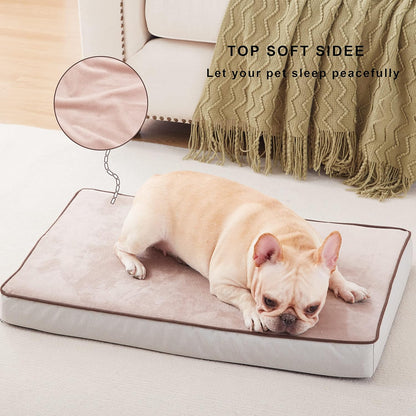 Orthopedic Memory Foam Dog Bed, Cooling Dog Beds Waterproof Pet Bed for Crate with Removable Washable Cover, L(35inch,65Lbs)