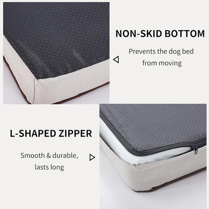 Orthopedic Memory Foam Dog Bed, Cooling Dog Beds Waterproof Pet Bed for Crate with Removable Washable Cover, L(35inch,65Lbs)
