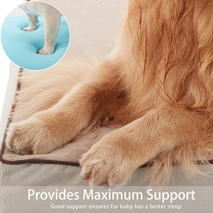 Orthopedic Memory Foam Dog Bed, Cooling Dog Beds Waterproof Pet Bed for Crate with Removable Washable Cover, L(35inch,65Lbs)