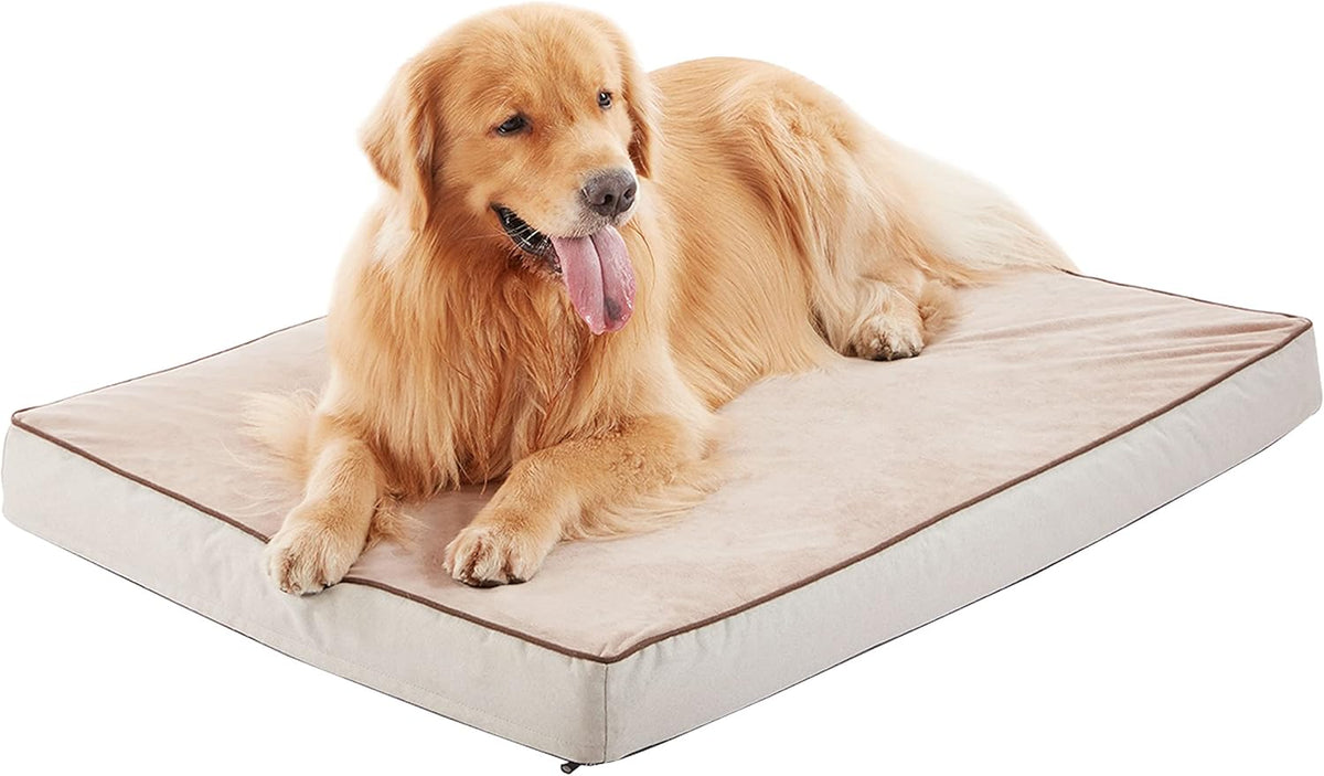 Orthopedic Memory Foam Dog Bed, Cooling Dog Beds Waterproof Pet Bed for Crate with Removable Washable Cover, L(35inch,65Lbs)
