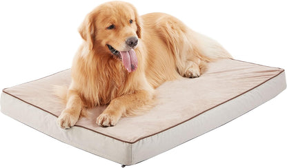 Orthopedic Memory Foam Dog Bed, Cooling Dog Beds Waterproof Pet Bed for Crate with Removable Washable Cover, L(35inch,65Lbs)