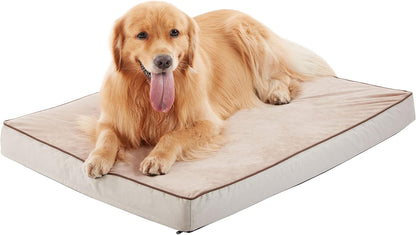 Orthopedic Memory Foam Dog Bed, Cooling Dog Beds Waterproof Pet Bed for Crate with Removable Washable Cover, L(35inch,65Lbs)