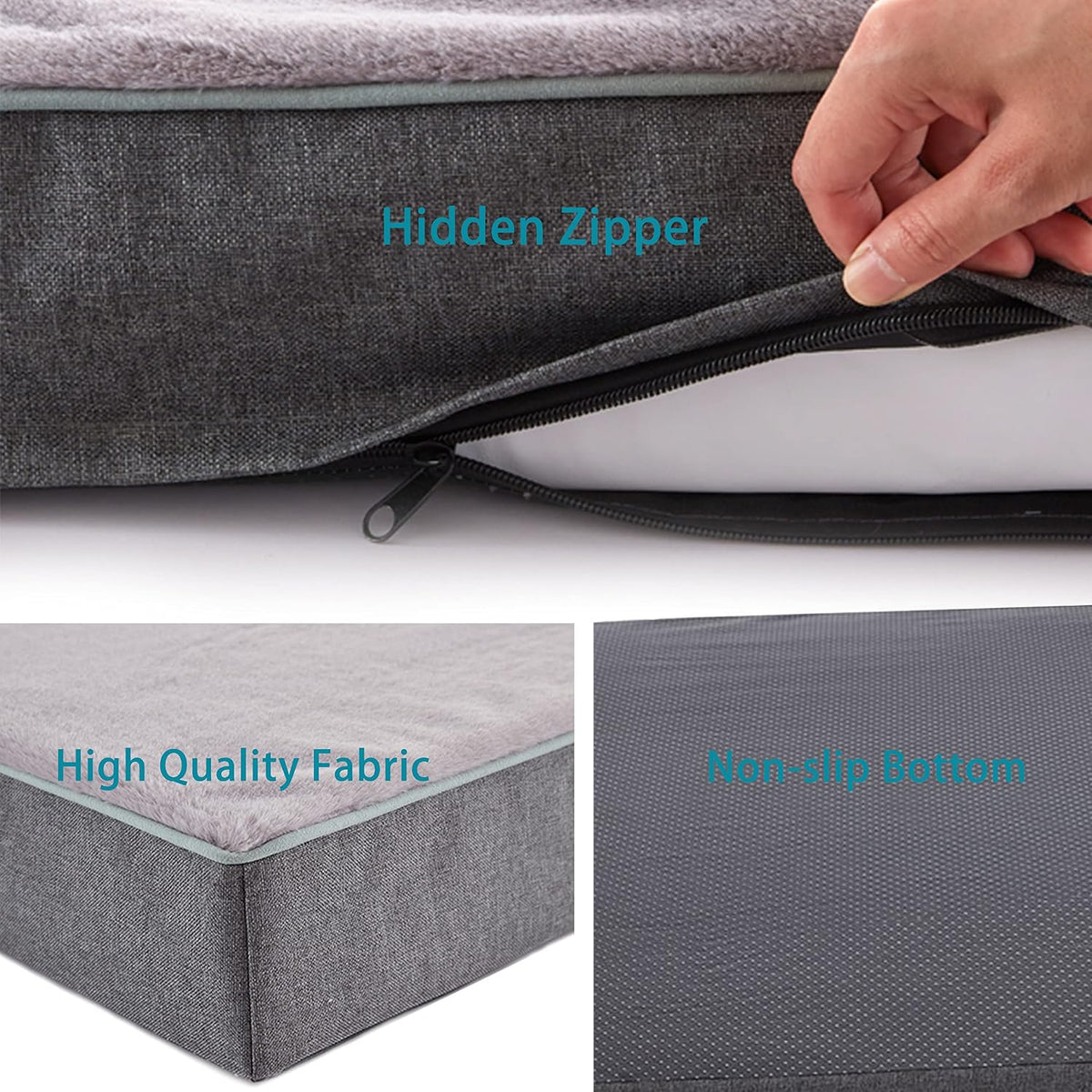 Orthopedic Memory Foam Dog Bed, Cooling Dog Beds Waterproof Pet Bed for Crate with Removable Washable Cover, L(35inch,65Lbs)