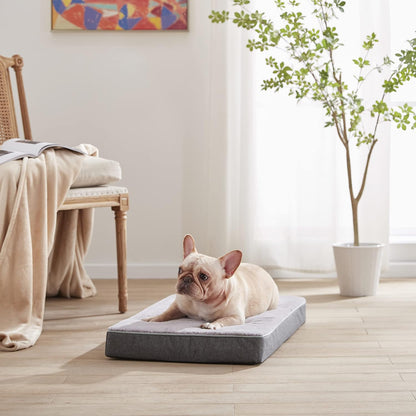 Orthopedic Memory Foam Dog Bed, Cooling Dog Beds Waterproof Pet Bed for Crate with Removable Washable Cover, L(35inch,65Lbs)