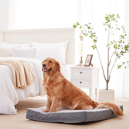 Orthopedic Memory Foam Dog Bed, Cooling Dog Beds Waterproof Pet Bed for Crate with Removable Washable Cover, L(35inch,65Lbs)