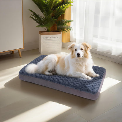Orthopedic Memory Foam Dog Bed, Cooling Dog Beds Waterproof Pet Bed for Crate with Removable Washable Cover, L(35inch,65Lbs)