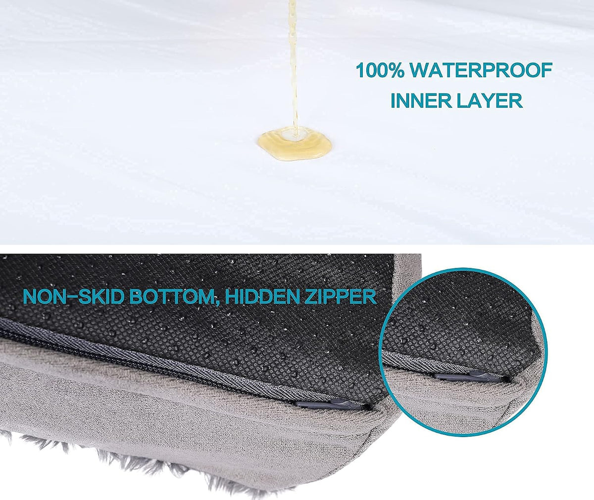 Orthopedic Memory Foam Dog Bed, Cooling Dog Beds Waterproof Pet Bed for Crate with Removable Washable Cover, L(35inch,65Lbs)