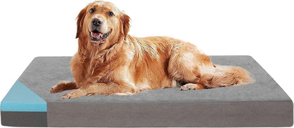 Orthopedic Memory Foam Dog Bed, Cooling Dog Beds Waterproof Pet Bed for Crate with Removable Washable Cover, L(35inch,65Lbs)