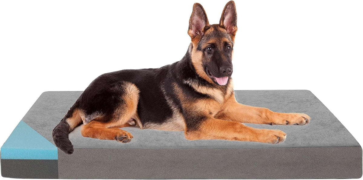 Orthopedic Memory Foam Dog Bed, Cooling Dog Beds Waterproof Pet Bed for Crate with Removable Washable Cover, L(35inch,65Lbs)