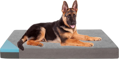 Orthopedic Memory Foam Dog Bed, Cooling Dog Beds Waterproof Pet Bed for Crate with Removable Washable Cover, L(35inch,65Lbs)