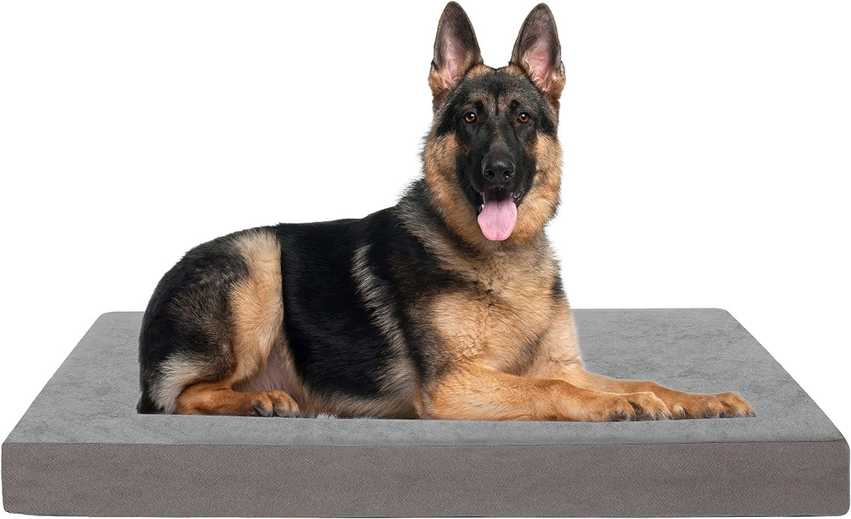 Orthopedic Memory Foam Dog Bed, Cooling Dog Beds Waterproof Pet Bed for Crate with Removable Washable Cover, L(35inch,65Lbs)