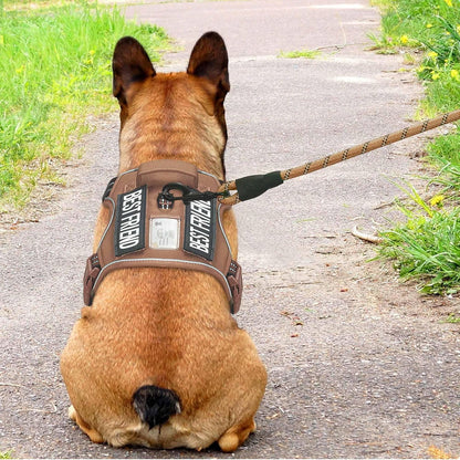 Beebiepet Heavy Duty Tactical Dog Harness for Small Dogs, No Pull Adjustable Pet Harness Reflective Service Training Easy Control Pet Vest Military K9 Working Dog Harnesses- Large, Brown