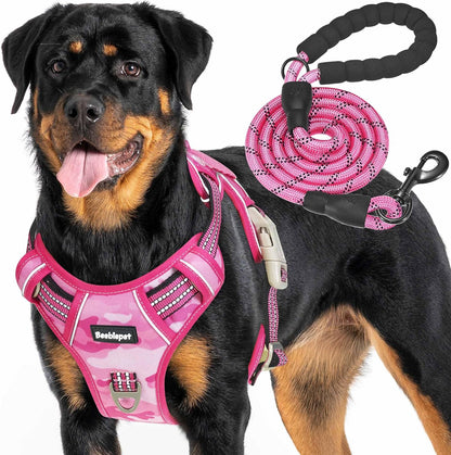 Beebiepet Heavy Duty Tactical Dog Harness for Small Dogs, No Pull Adjustable Pet Harness Reflective Service Training Easy Control Pet Vest Military K9 Working Dog Harnesses- Large, Brown