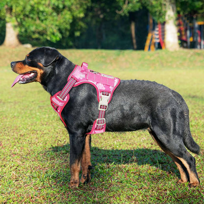 Beebiepet Heavy Duty Tactical Dog Harness for Small Dogs, No Pull Adjustable Pet Harness Reflective Service Training Easy Control Pet Vest Military K9 Working Dog Harnesses- Large, Brown
