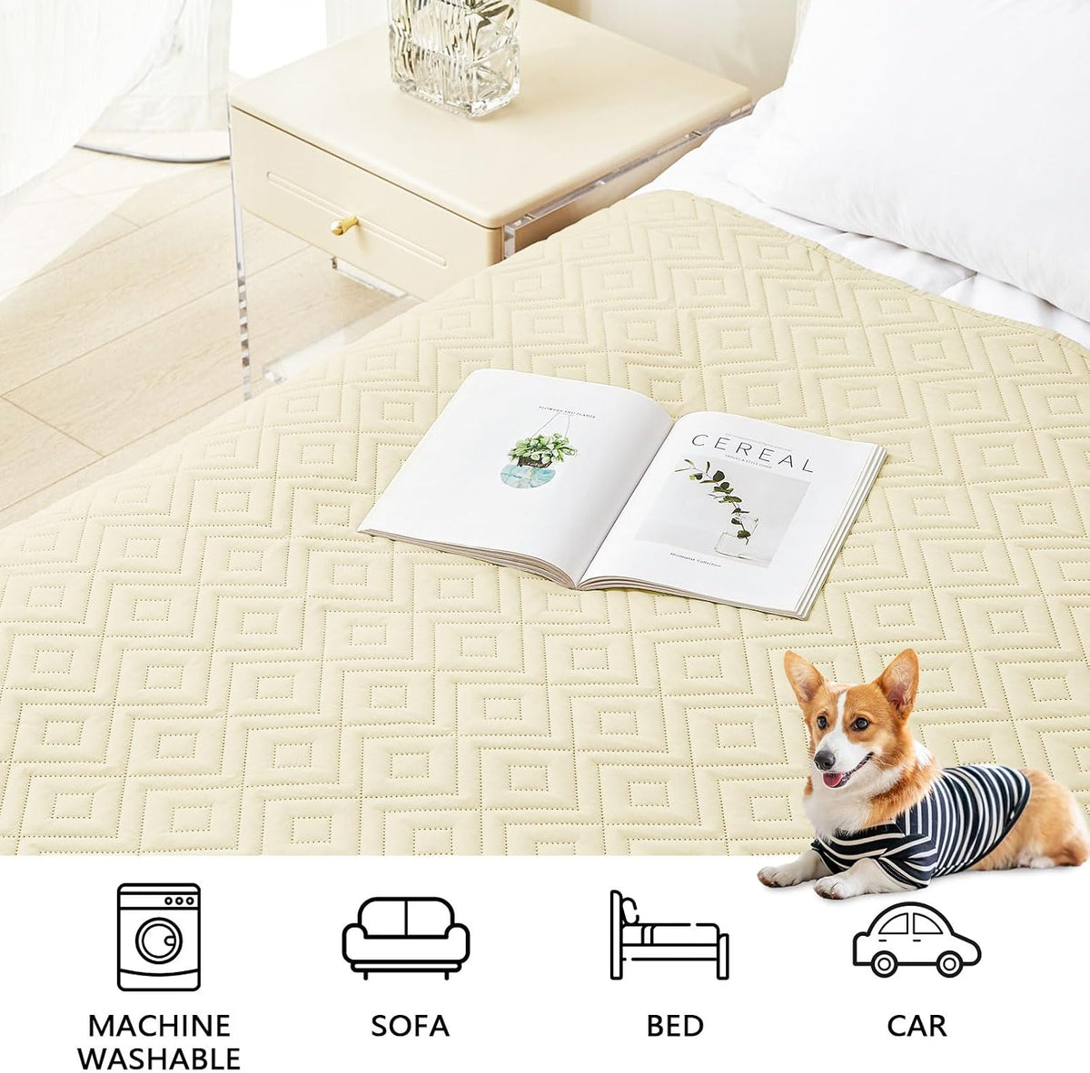 Waterproof Reversible Dog Blanket, Pet Blanket for Sofa Couch | Waterproof Protection, Soft Fabric, Reversible Design, Washable, Sofa Protection from Pet Hair & Messes (30x70 Inch)