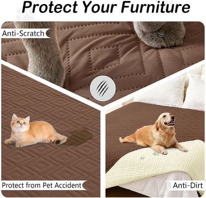 Waterproof Reversible Dog Blanket, Pet Blanket for Sofa Couch | Waterproof Protection, Soft Fabric, Reversible Design, Washable, Sofa Protection from Pet Hair & Messes (30x70 Inch)