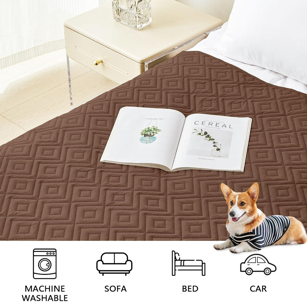 Waterproof Reversible Dog Blanket, Pet Blanket for Sofa Couch | Waterproof Protection, Soft Fabric, Reversible Design, Washable, Sofa Protection from Pet Hair & Messes (30x70 Inch)