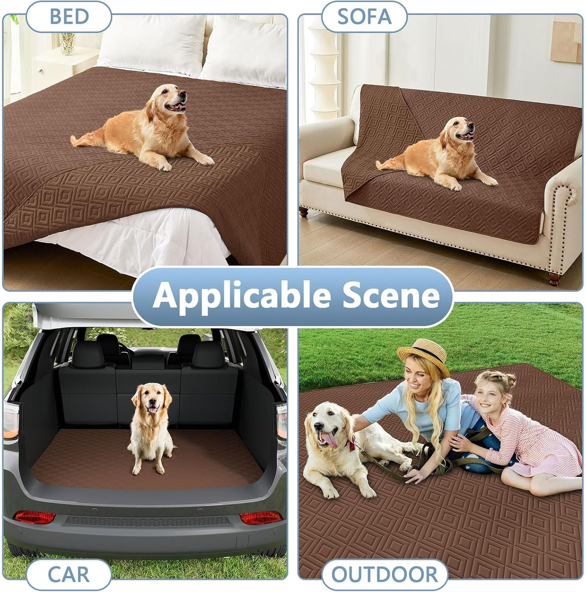 Waterproof Reversible Dog Blanket, Pet Blanket for Sofa Couch | Waterproof Protection, Soft Fabric, Reversible Design, Washable, Sofa Protection from Pet Hair & Messes (30x70 Inch)