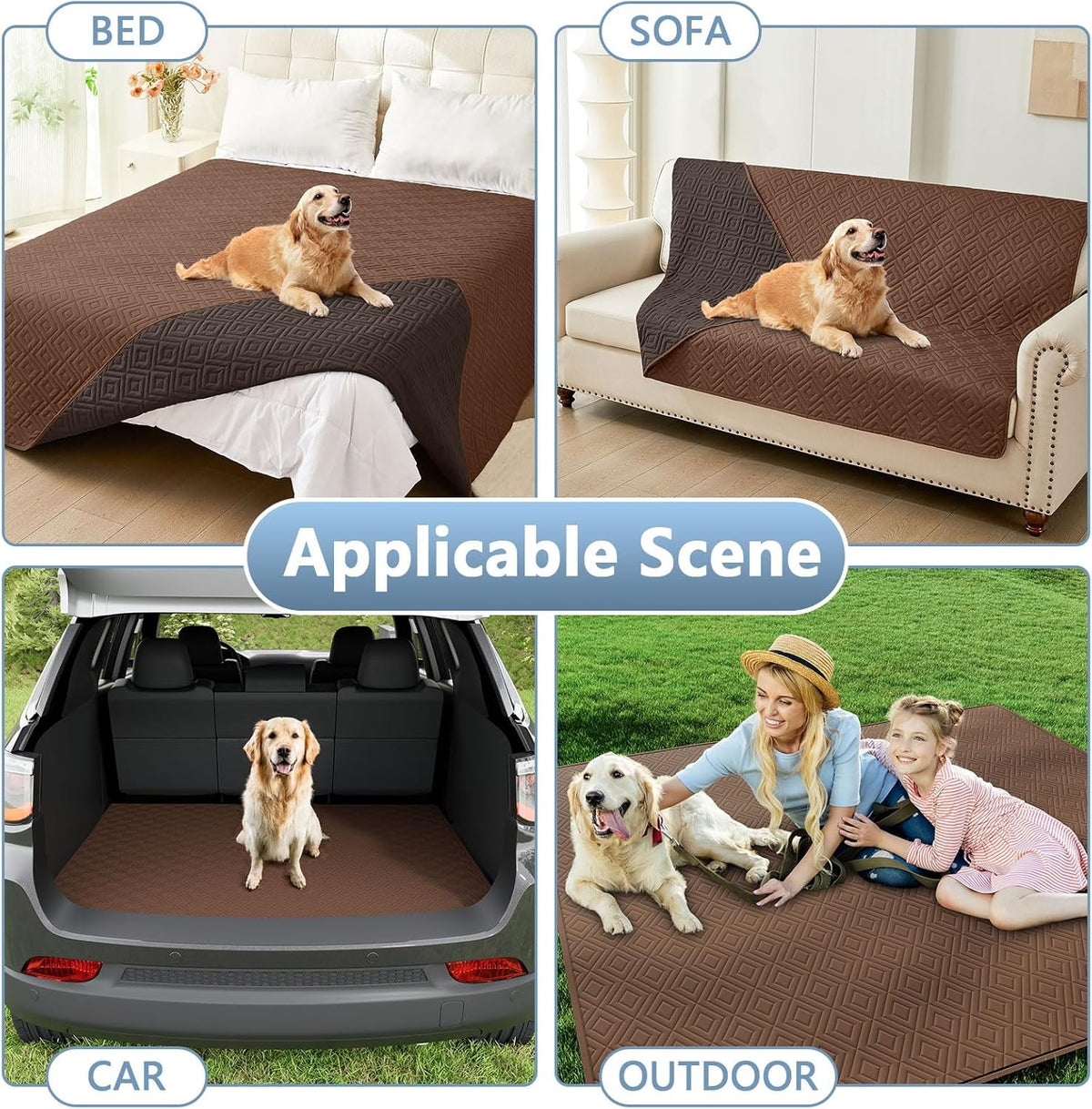 Waterproof Reversible Dog Blanket, Pet Blanket for Sofa Couch | Waterproof Protection, Soft Fabric, Reversible Design, Washable, Sofa Protection from Pet Hair & Messes (30x70 Inch)
