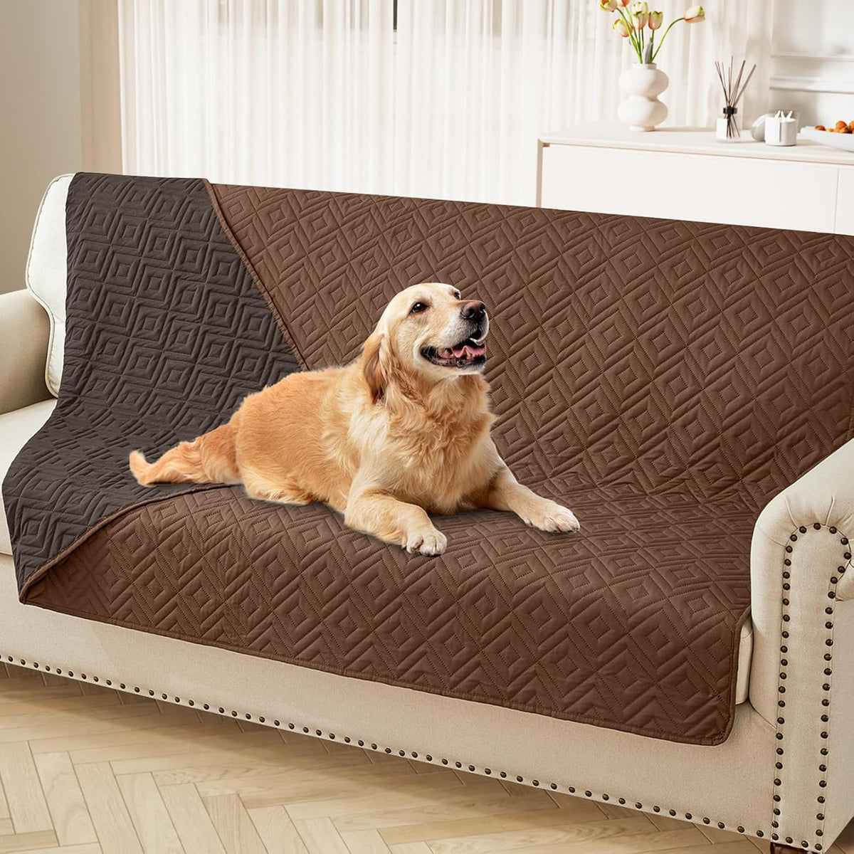 Waterproof Reversible Dog Blanket, Pet Blanket for Sofa Couch | Waterproof Protection, Soft Fabric, Reversible Design, Washable, Sofa Protection from Pet Hair & Messes (30x70 Inch)