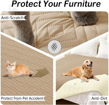 Waterproof Reversible Dog Blanket, Pet Blanket for Sofa Couch | Waterproof Protection, Soft Fabric, Reversible Design, Washable, Sofa Protection from Pet Hair & Messes (30x70 Inch)