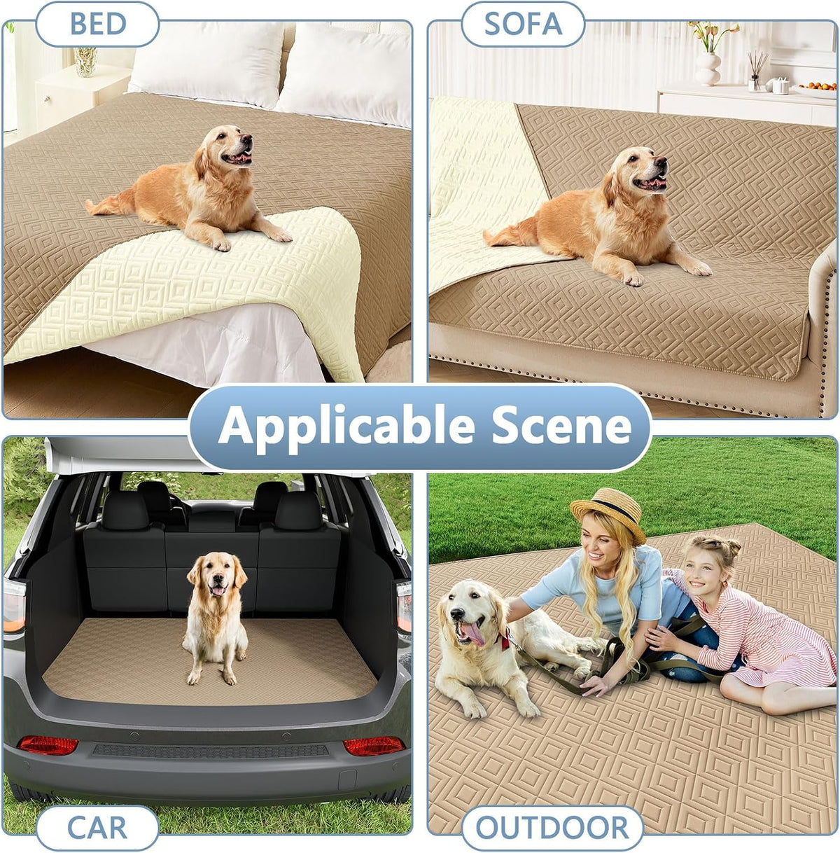 Waterproof Reversible Dog Blanket, Pet Blanket for Sofa Couch | Waterproof Protection, Soft Fabric, Reversible Design, Washable, Sofa Protection from Pet Hair & Messes (30x70 Inch)