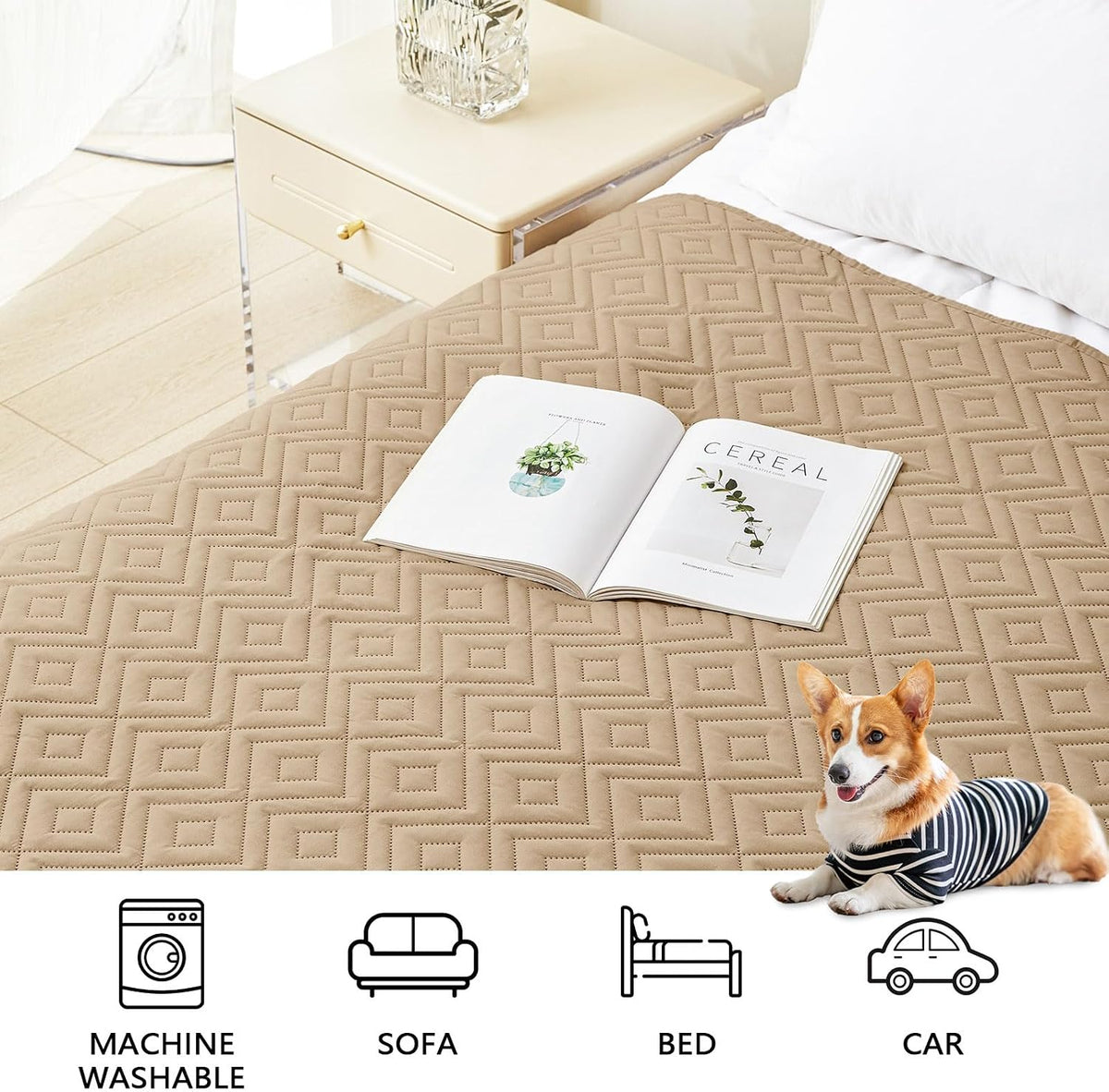 Waterproof Reversible Dog Blanket, Pet Blanket for Sofa Couch | Waterproof Protection, Soft Fabric, Reversible Design, Washable, Sofa Protection from Pet Hair & Messes (30x70 Inch)