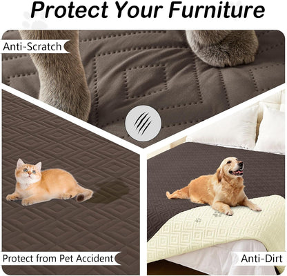 Waterproof Reversible Dog Blanket, Pet Blanket for Sofa Couch | Waterproof Protection, Soft Fabric, Reversible Design, Washable, Sofa Protection from Pet Hair & Messes (30x70 Inch)