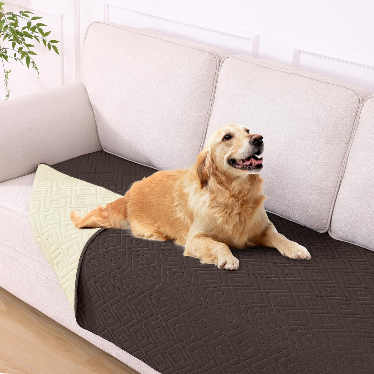 Waterproof Reversible Dog Blanket, Pet Blanket for Sofa Couch | Waterproof Protection, Soft Fabric, Reversible Design, Washable, Sofa Protection from Pet Hair & Messes (30x70 Inch)