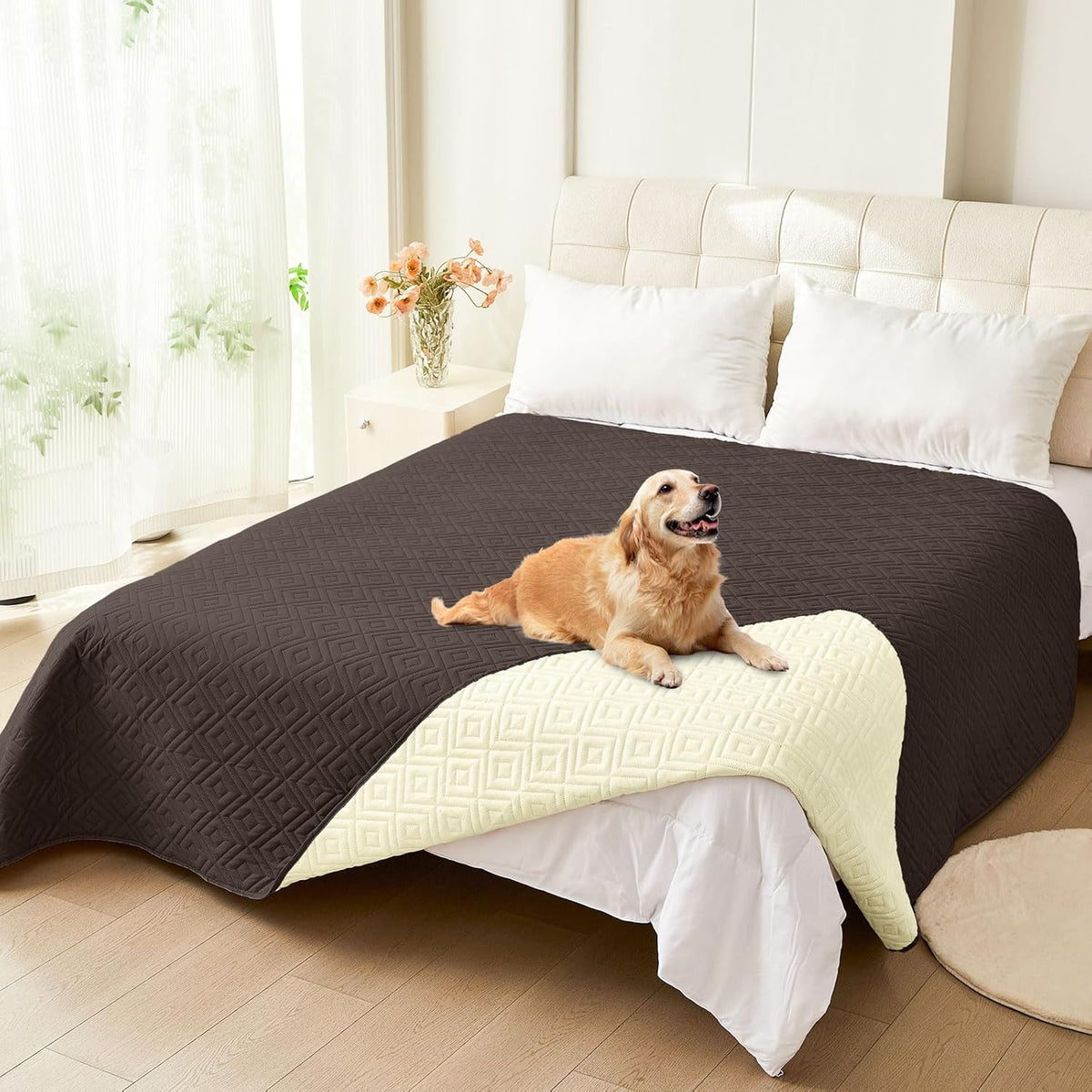 Waterproof Reversible Dog Blanket, Pet Blanket for Sofa Couch | Waterproof Protection, Soft Fabric, Reversible Design, Washable, Sofa Protection from Pet Hair & Messes (30x70 Inch)