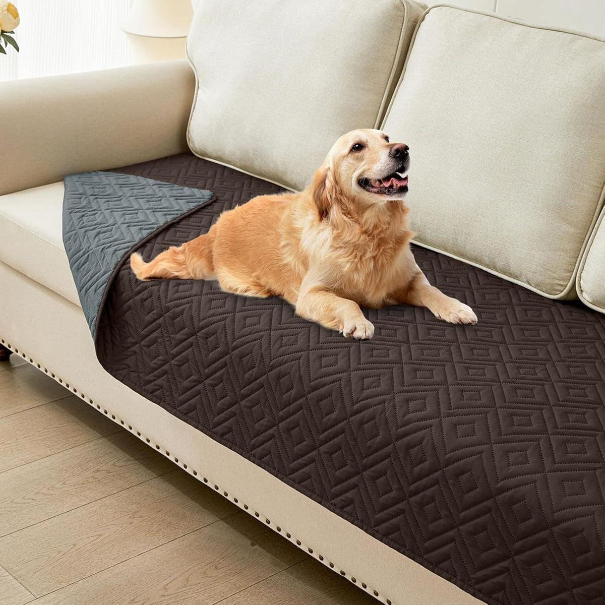 Waterproof Reversible Dog Blanket, Pet Blanket for Sofa Couch | Waterproof Protection, Soft Fabric, Reversible Design, Washable, Sofa Protection from Pet Hair & Messes (30x70 Inch)