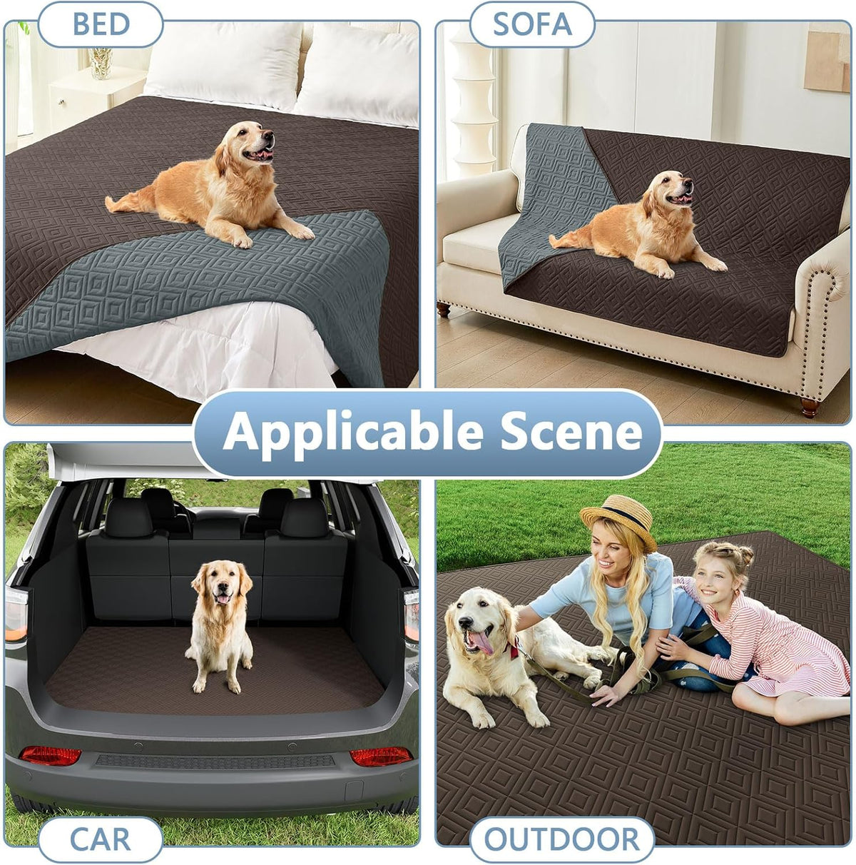 Waterproof Reversible Dog Blanket, Pet Blanket for Sofa Couch | Waterproof Protection, Soft Fabric, Reversible Design, Washable, Sofa Protection from Pet Hair & Messes (30x70 Inch)