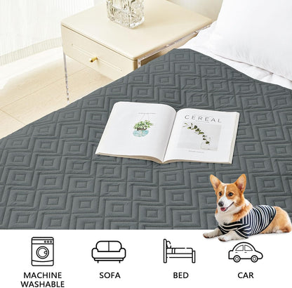 Waterproof Reversible Dog Blanket, Pet Blanket for Sofa Couch | Waterproof Protection, Soft Fabric, Reversible Design, Washable, Sofa Protection from Pet Hair & Messes (30x70 Inch)