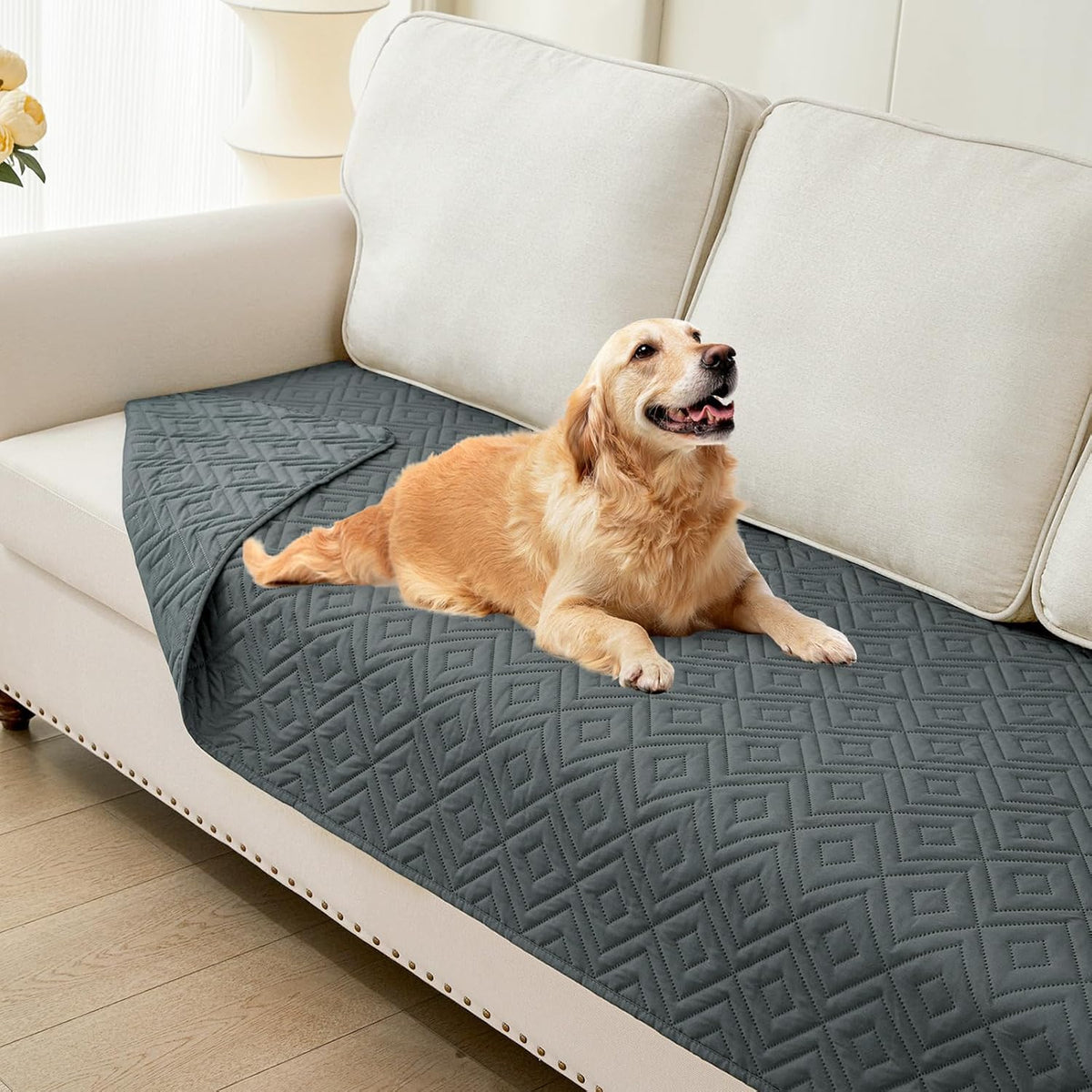 Waterproof Reversible Dog Blanket, Pet Blanket for Sofa Couch | Waterproof Protection, Soft Fabric, Reversible Design, Washable, Sofa Protection from Pet Hair & Messes (30x70 Inch)