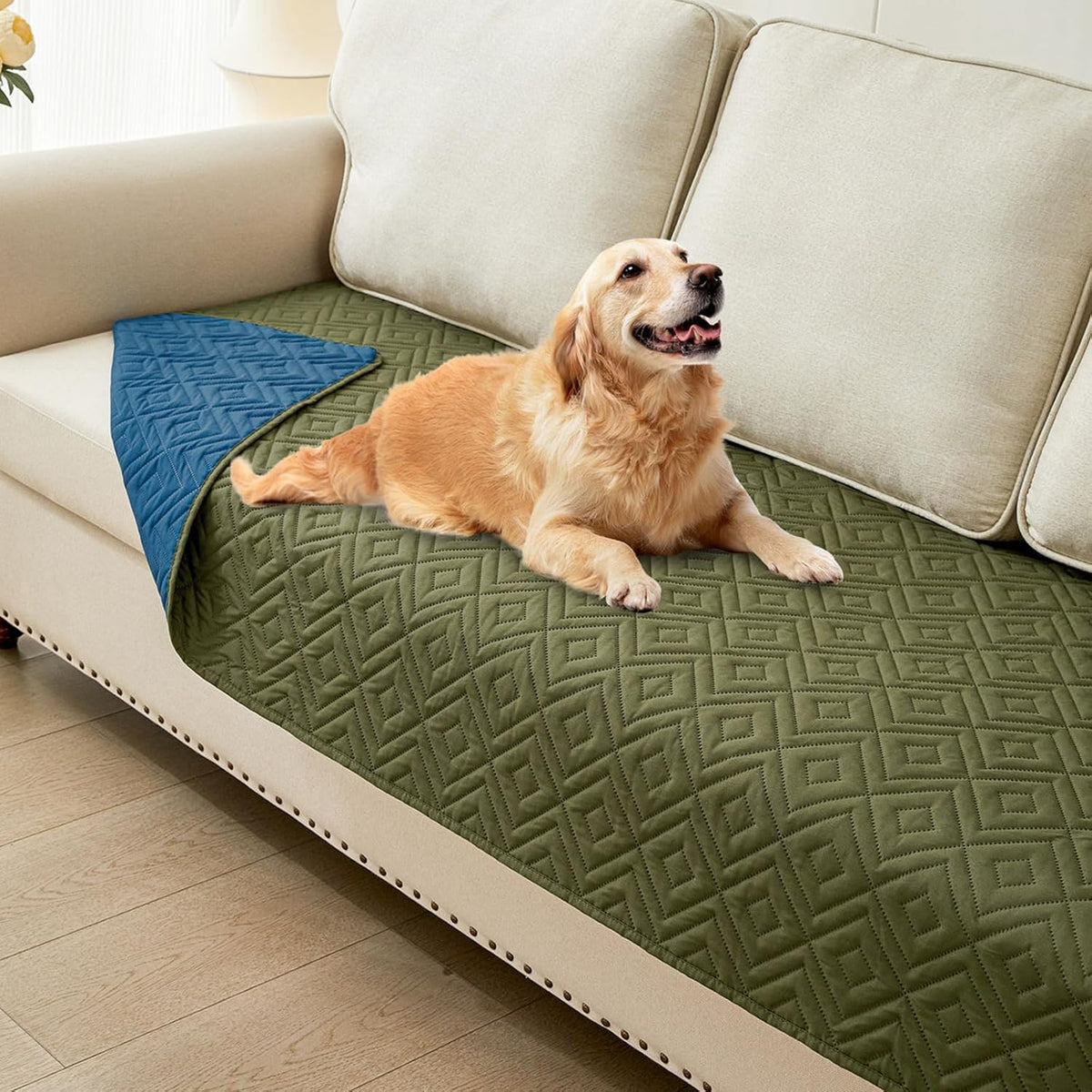 Waterproof Reversible Dog Blanket, Pet Blanket for Sofa Couch | Waterproof Protection, Soft Fabric, Reversible Design, Washable, Sofa Protection from Pet Hair & Messes (30x70 Inch)
