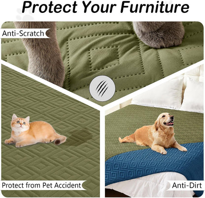 Waterproof Reversible Dog Blanket, Pet Blanket for Sofa Couch | Waterproof Protection, Soft Fabric, Reversible Design, Washable, Sofa Protection from Pet Hair & Messes (30x70 Inch)