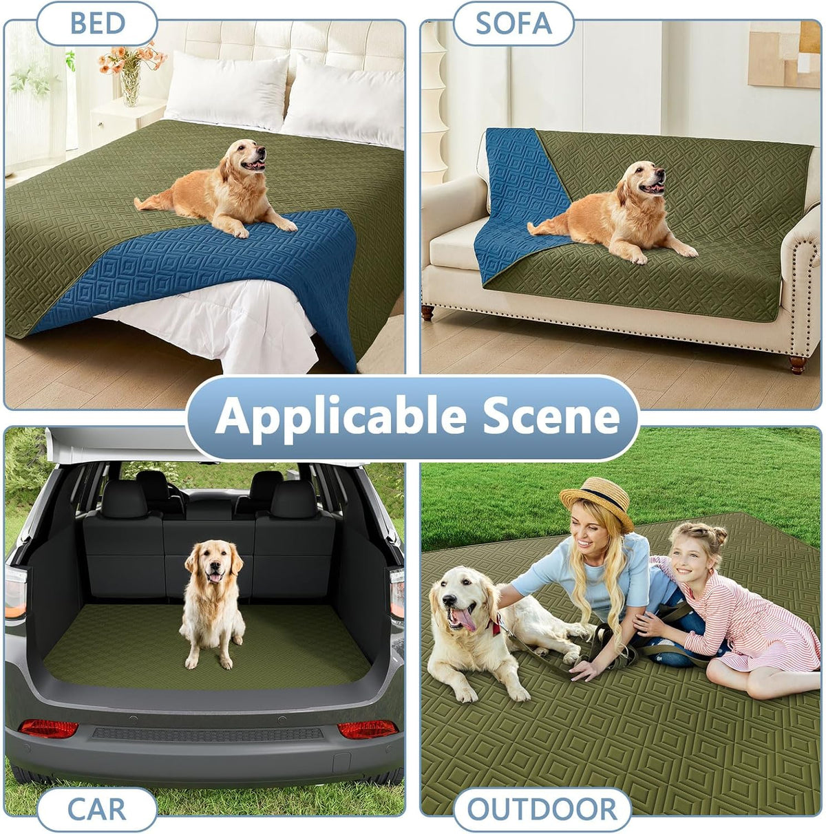 Waterproof Reversible Dog Blanket, Pet Blanket for Sofa Couch | Waterproof Protection, Soft Fabric, Reversible Design, Washable, Sofa Protection from Pet Hair & Messes (30x70 Inch)
