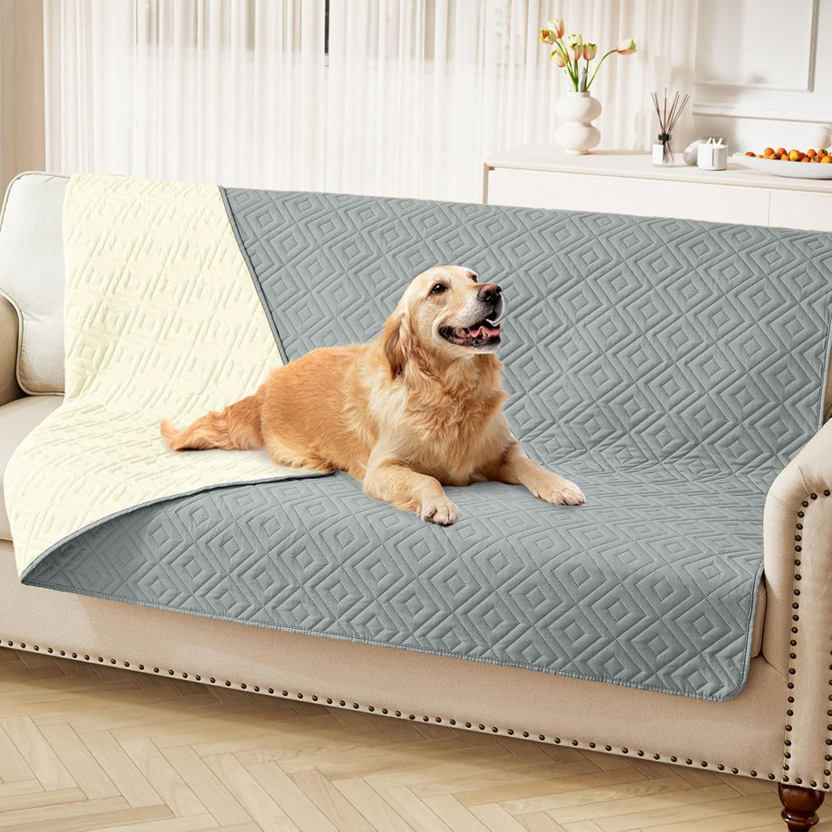 Waterproof Reversible Dog Blanket, Pet Blanket for Sofa Couch | Waterproof Protection, Soft Fabric, Reversible Design, Washable, Sofa Protection from Pet Hair & Messes (30x70 Inch)