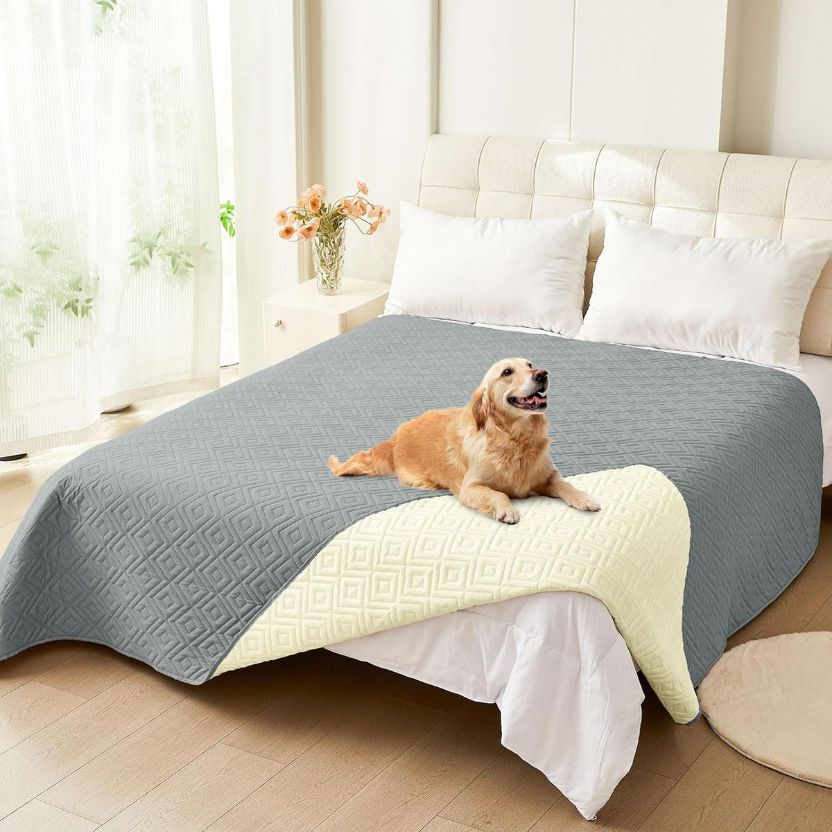 Waterproof Reversible Dog Blanket, Pet Blanket for Sofa Couch | Waterproof Protection, Soft Fabric, Reversible Design, Washable, Sofa Protection from Pet Hair & Messes (30x70 Inch)