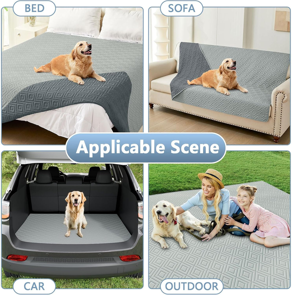 Waterproof Reversible Dog Blanket, Pet Blanket for Sofa Couch | Waterproof Protection, Soft Fabric, Reversible Design, Washable, Sofa Protection from Pet Hair & Messes (30x70 Inch)