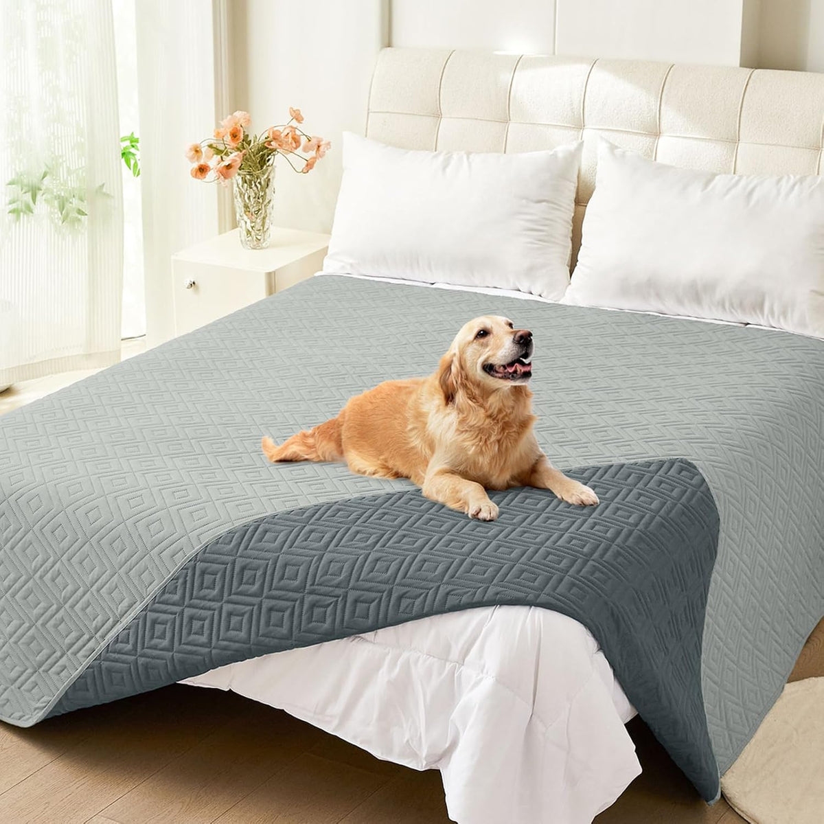 Waterproof Reversible Dog Blanket, Pet Blanket for Sofa Couch | Waterproof Protection, Soft Fabric, Reversible Design, Washable, Sofa Protection from Pet Hair & Messes (30x70 Inch)