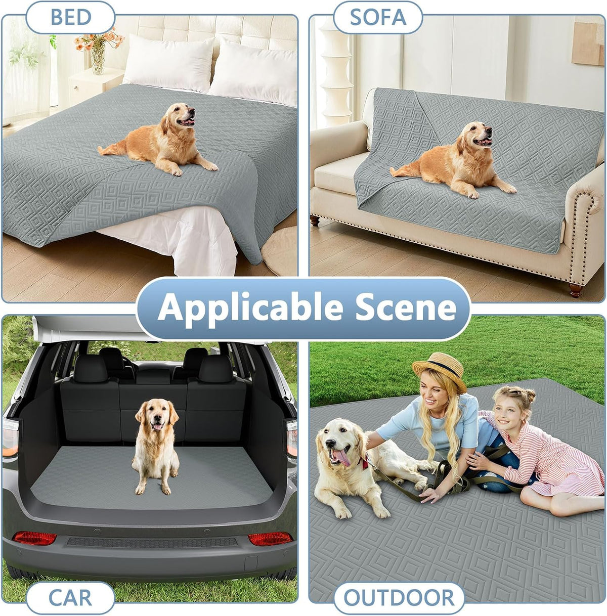 Waterproof Reversible Dog Blanket, Pet Blanket for Sofa Couch | Waterproof Protection, Soft Fabric, Reversible Design, Washable, Sofa Protection from Pet Hair & Messes (30x70 Inch)